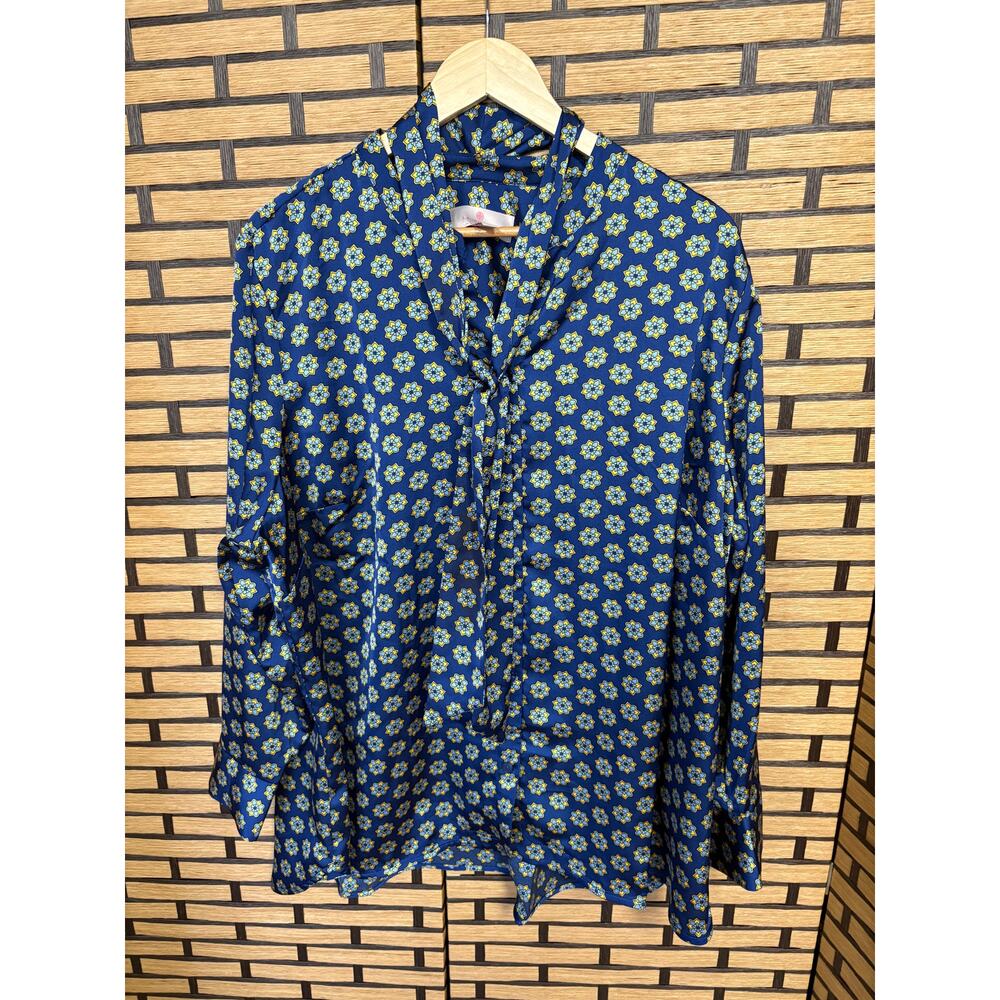Laurie Felt Blue Tie Neckline Blouse Size 2X‎